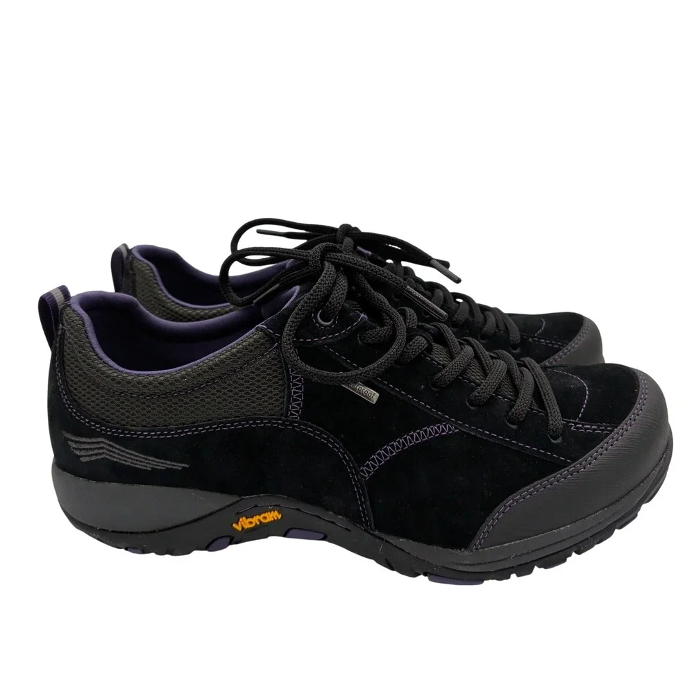 Dansko Paisley Black Suede Waterproof Outdoor Walking Shoes Vibram Womens 41